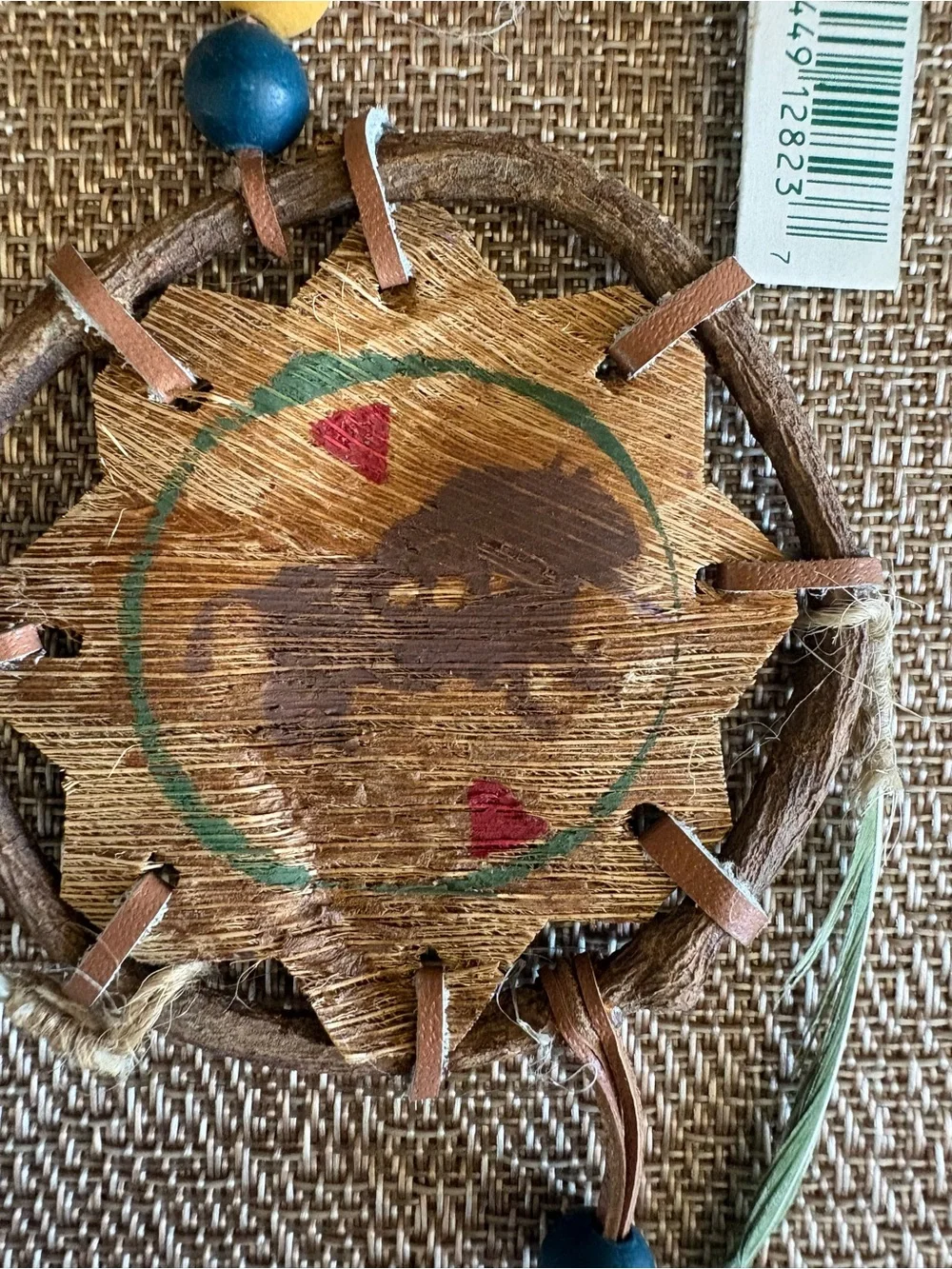 Native American Christmas Ornament Dream Catcher Horse Bison Beads & Feathers